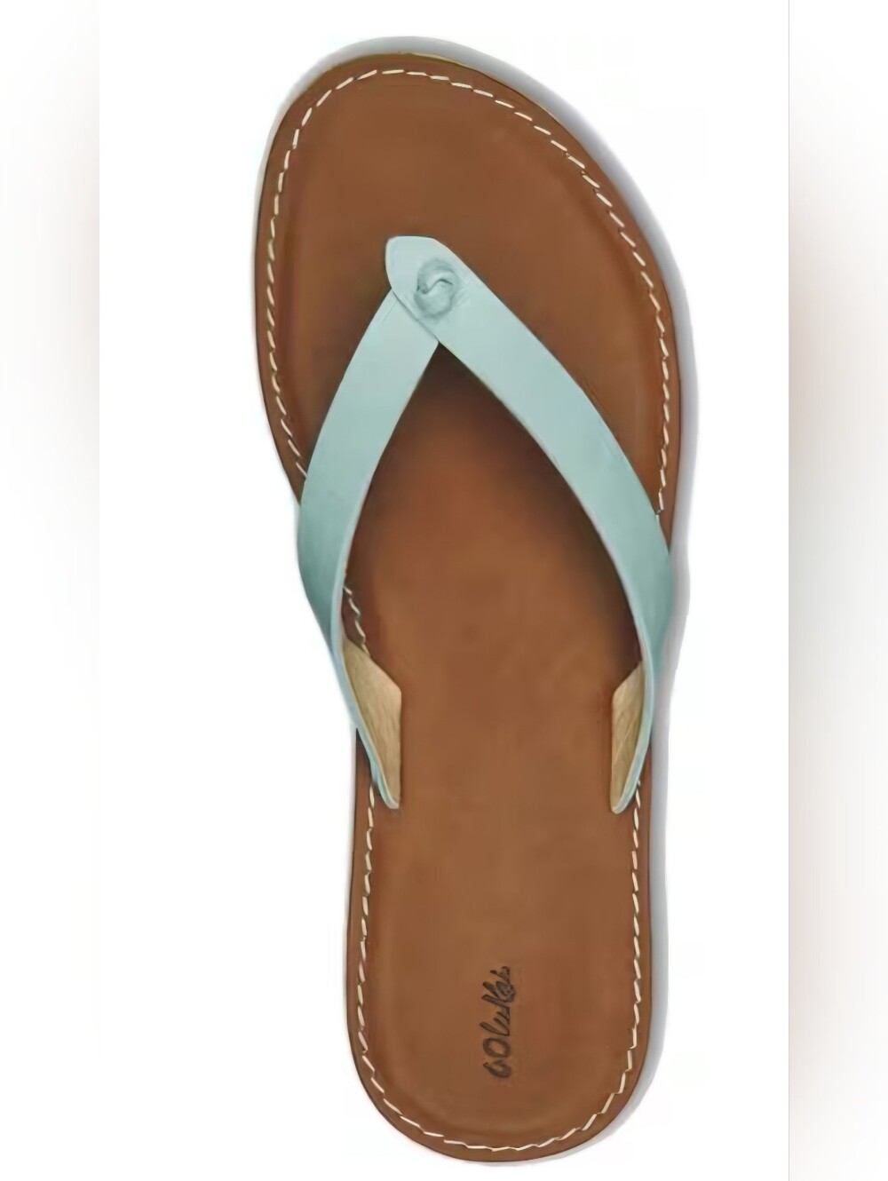 OluKai Nohie is a premium, minimalist leather flip-flop Tide Blue Size 6